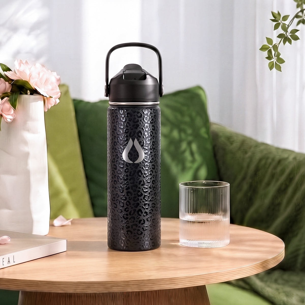 Vandflaske - 650ML - Black Leopard