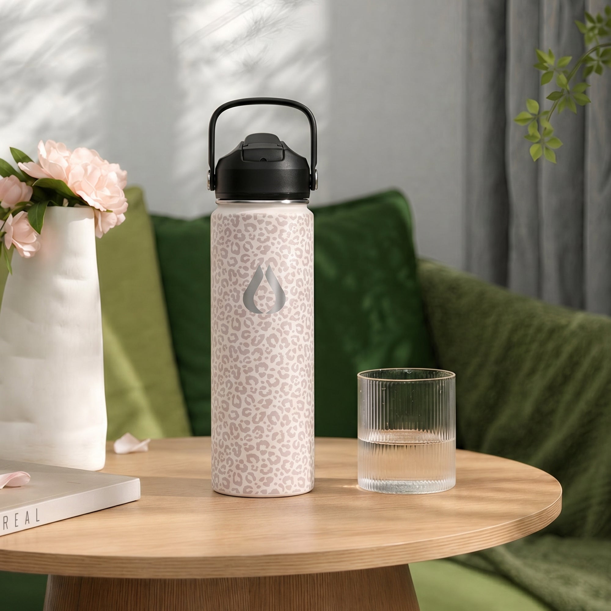 Vandflaske - 650ML - Cream Leopard