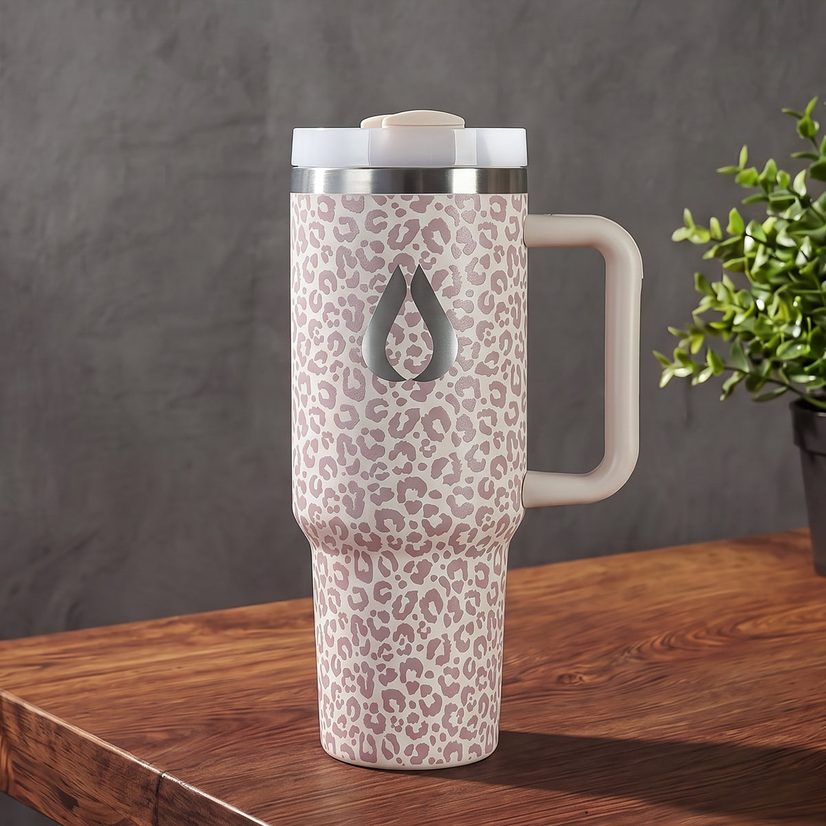 Tumbler - 1200ML - Cream Leopard