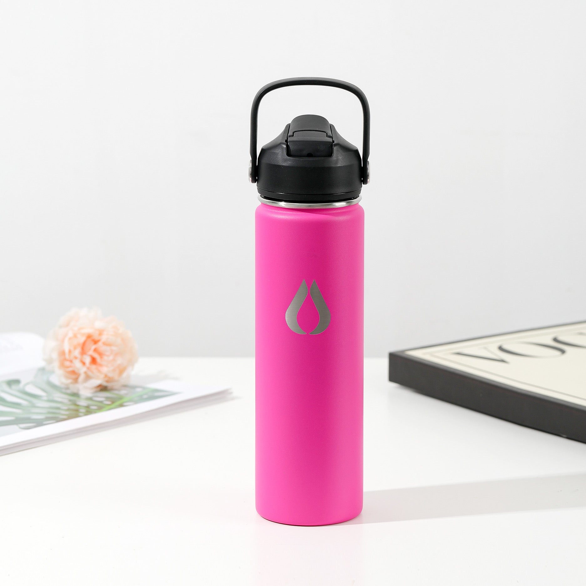 Vandflaske - 650ML - Hot Pink
