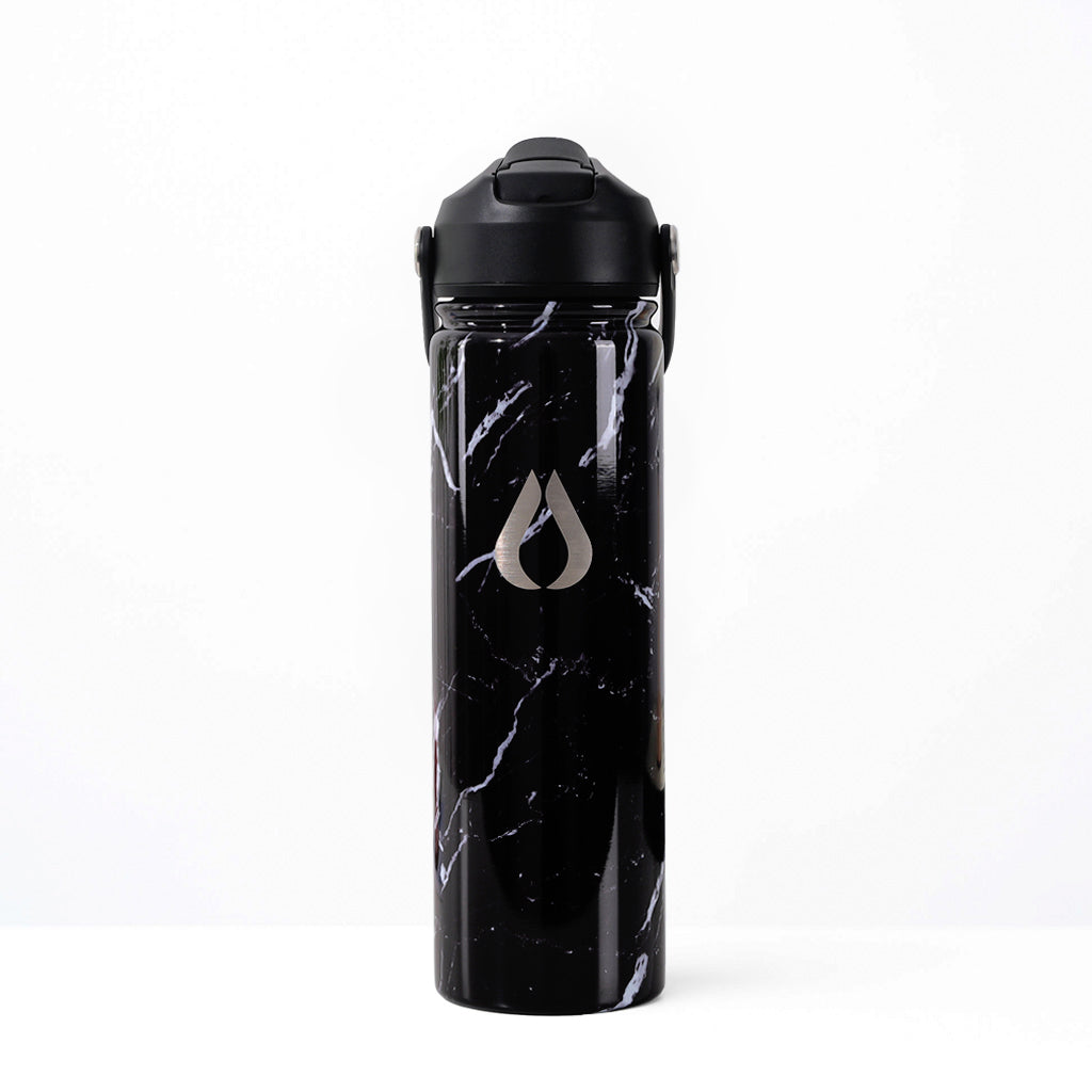 Vandflaske - 650ML - Black Marble