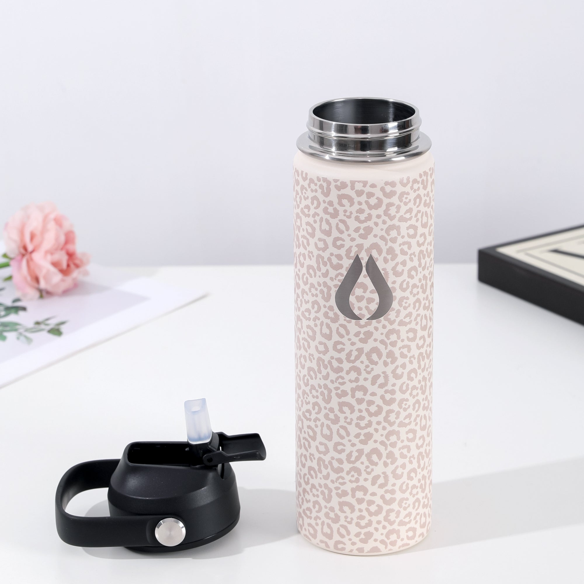 Vandflaske - 650ML - Cream Leopard