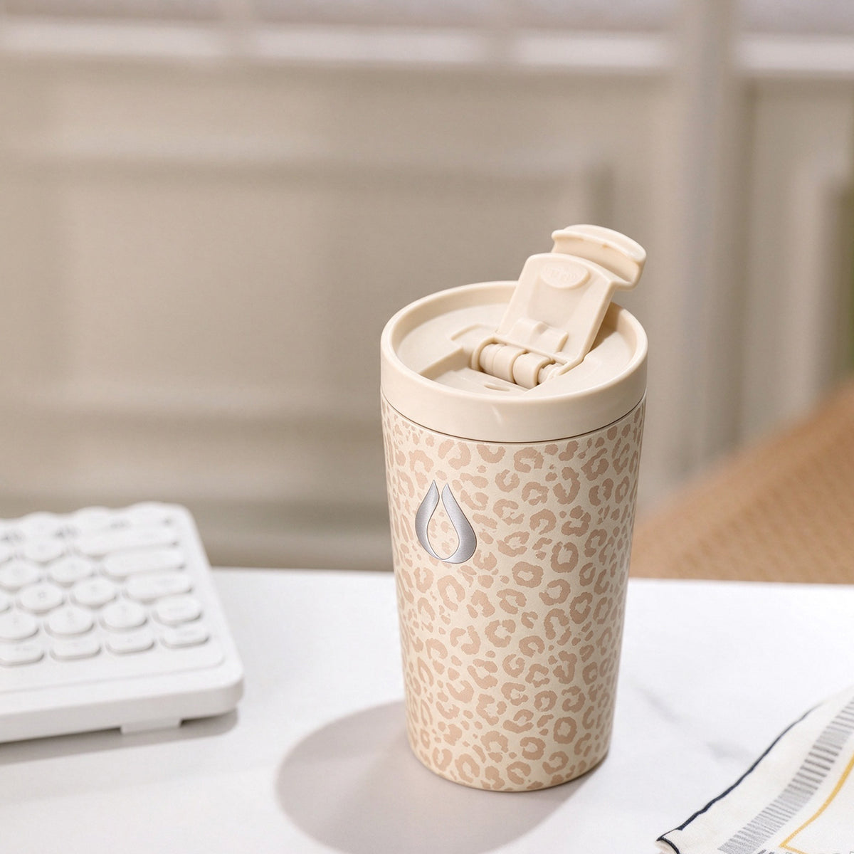 Kaffe Kop - 400ML - Cream Leopard