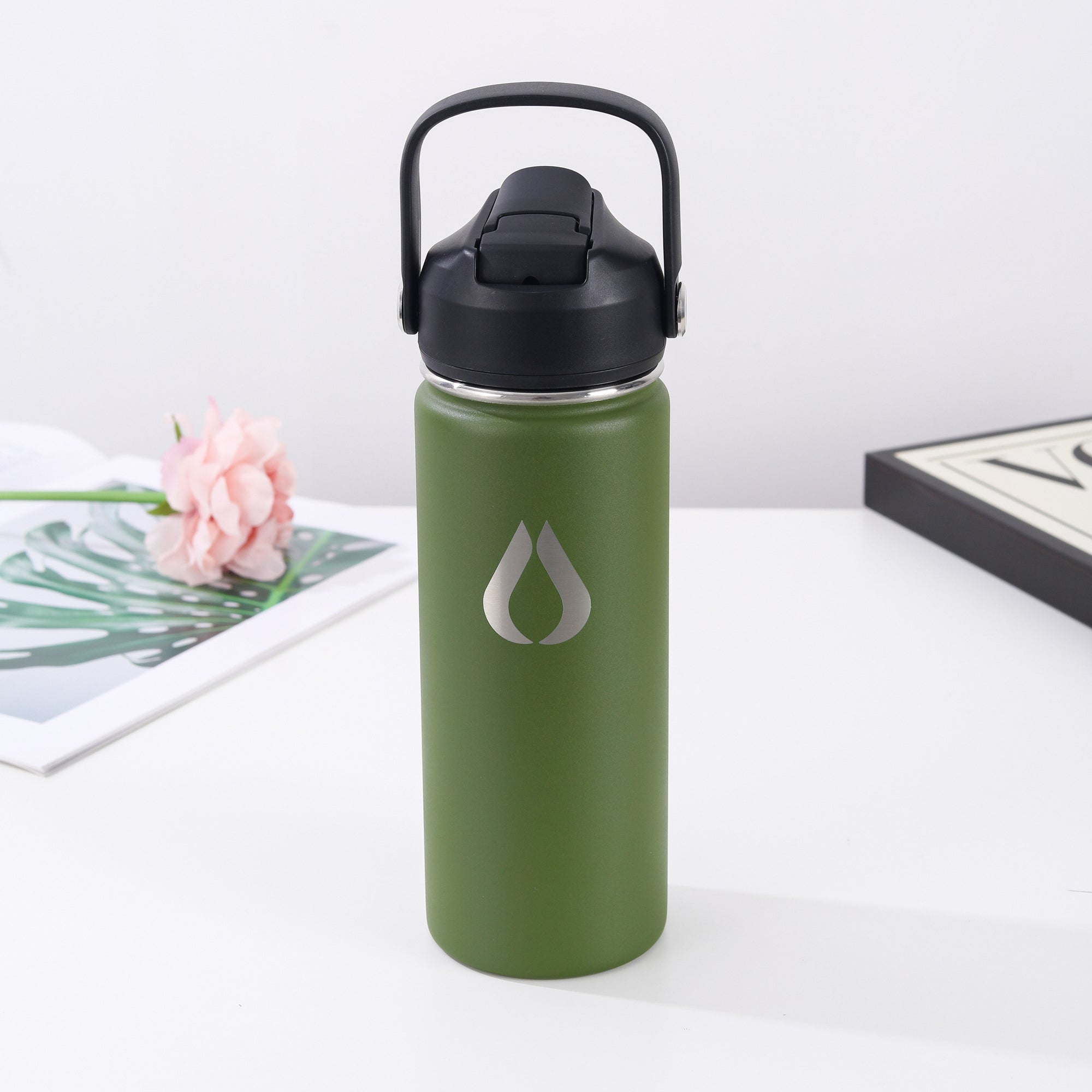 Vandflaske - 500ML - Dark Olive