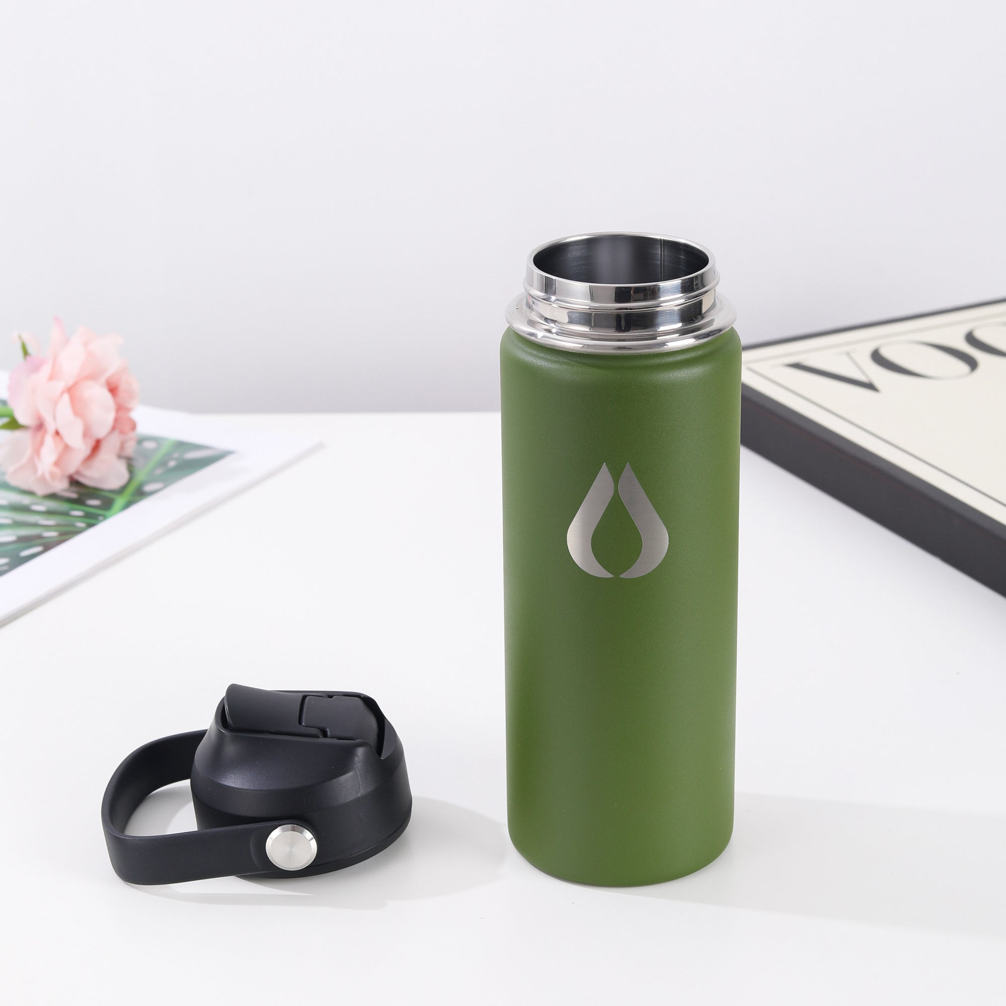 Vandflaske - 500ML - Dark Olive