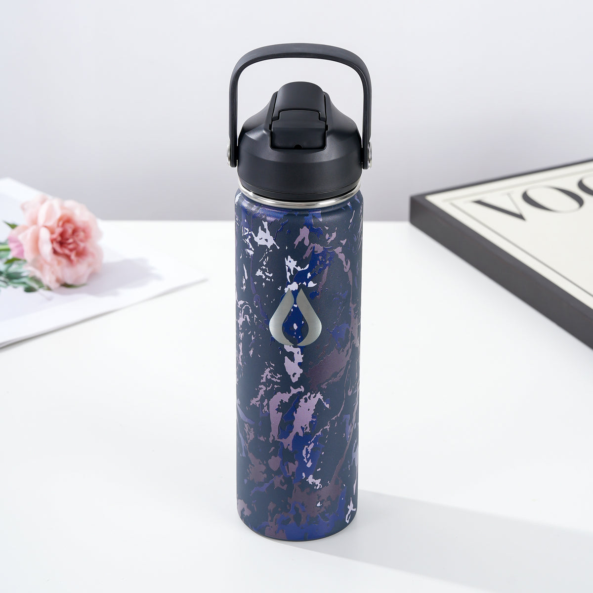 Vandflaske - 650ML - Sapphire Marble