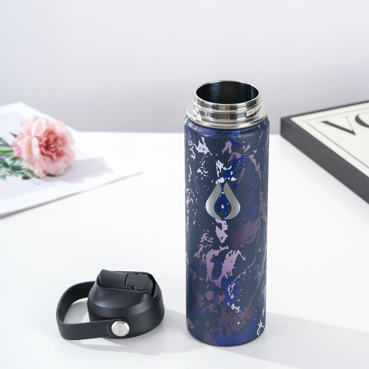 Vandflaske - 650ML - Sapphire Marble