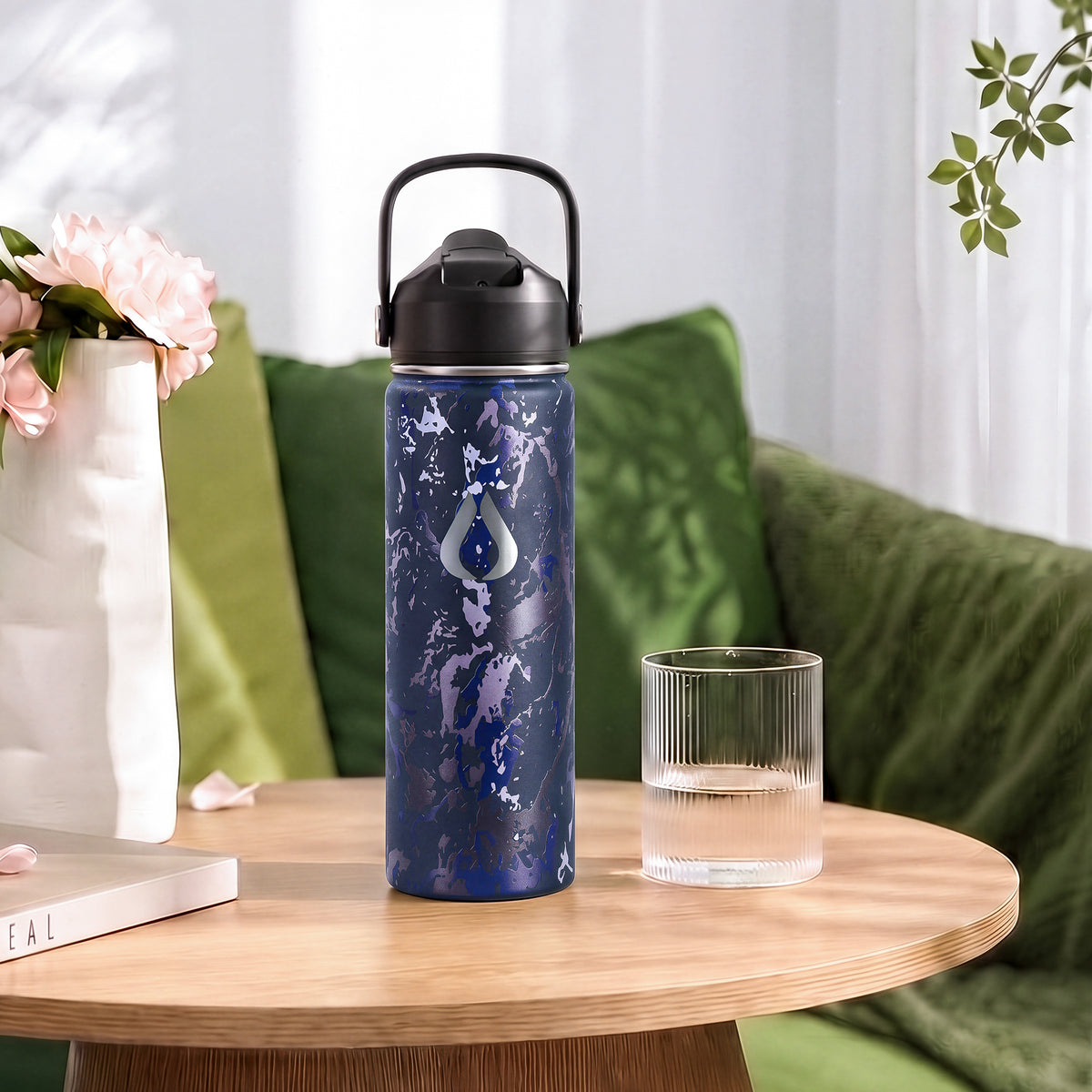 Vandflaske - 650ML - Sapphire Marble